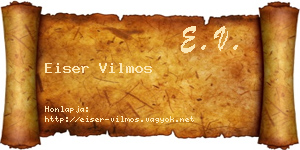Eiser Vilmos névjegykártya